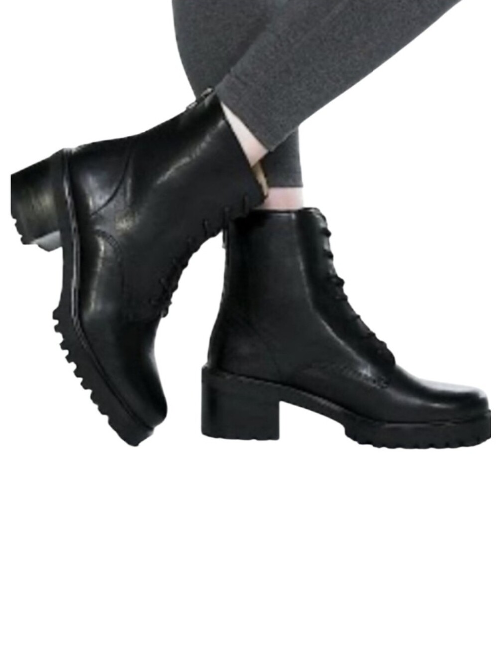 Madewell Bradley Black Combat Lug Boots